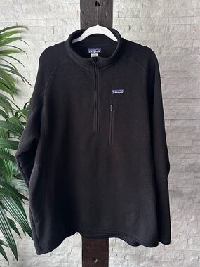 Patagonia Black Quarter Zip Men’s Better Sweater Pullover Size XXL